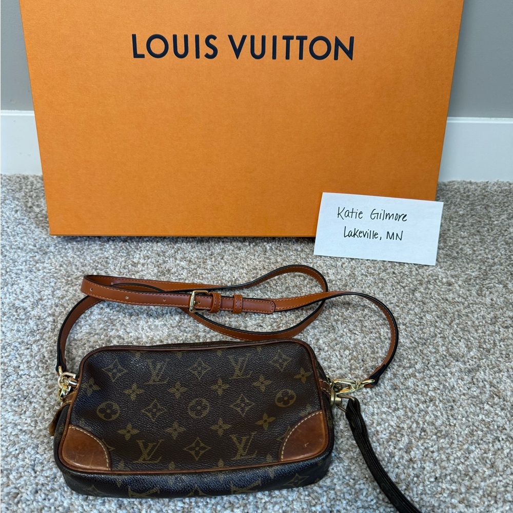 Louis Vuitton Monogram Marley Dragonne Crossbody Wristlet Bag